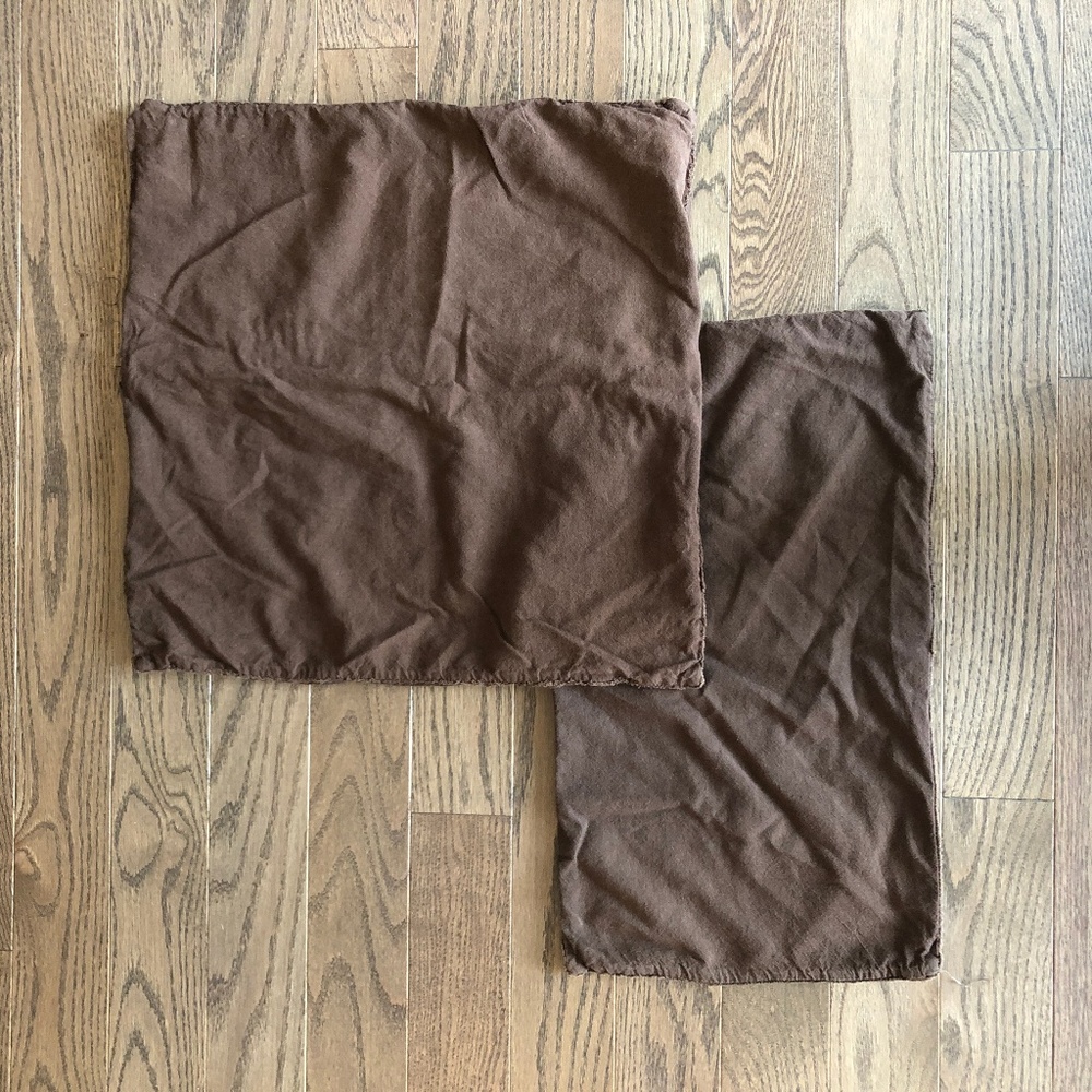West Elm brown pillows